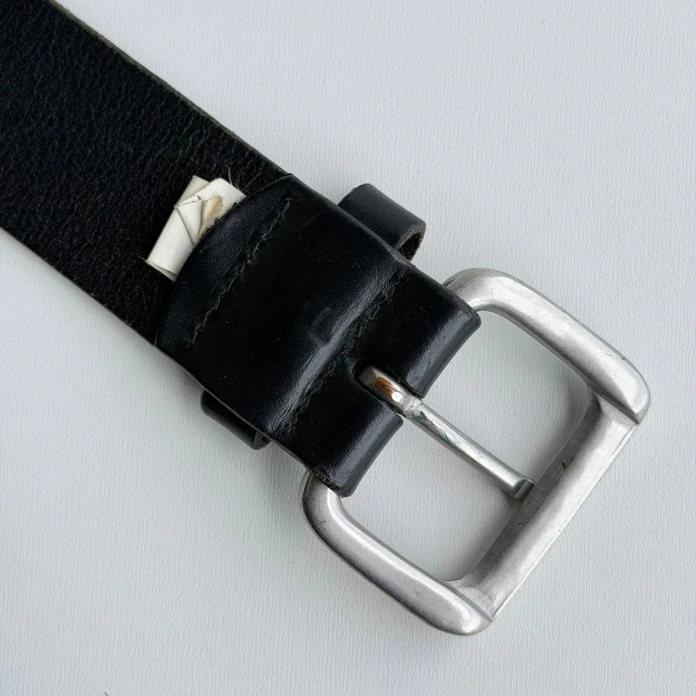 Gap Leather Belt Womens Small Black Classic Casual Square Buckle 1.5